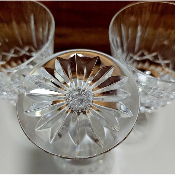 3) Atlantis Fatima Stem Wine Glasses 6" Made in Portugal cut starburst - Picture 10 of 15